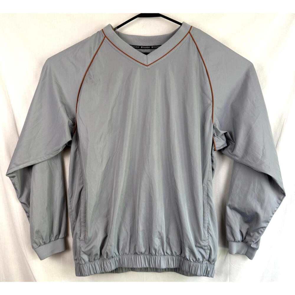 FootJoy FJ Pullover Rain Shirt Men's Large Gray V-Neck Wind Rain Golf